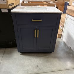 30” Bathroom Vanity In Blue 
