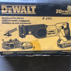 Brand New DEWALT 20V MAX Cordless Reciprocating Saw with (1) 20V 5.0Ah Battery, and Charger