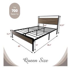 Queen bed no mattress sell or trade