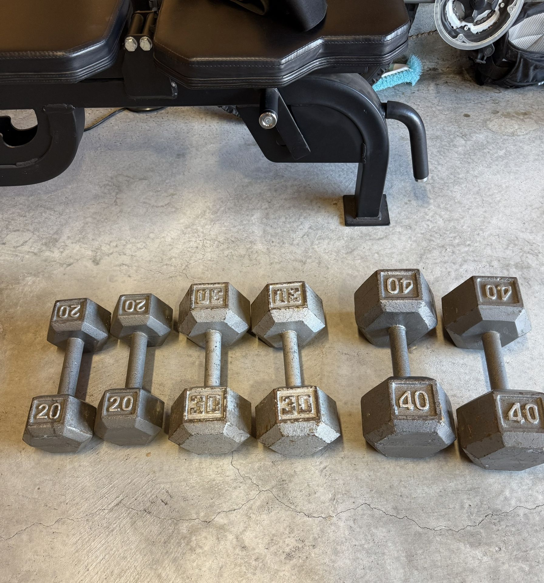 Set of 20lb, 30lb & 40lb Dumbbells