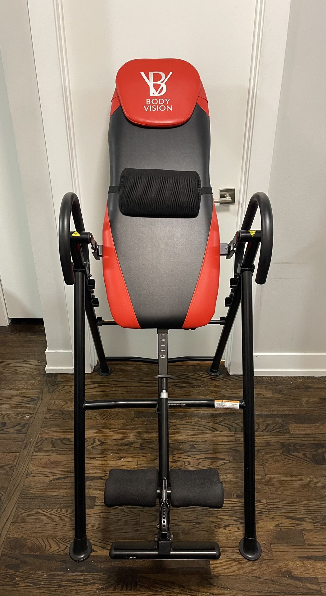 Body Vision Premium Inversion Table with Removable Head Pillow & Lumbar Support Pad (Red/Black)