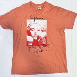 Pink Supreme Madonna Graphic Photo Tee Shirt - Terra Cotta - Size Large