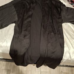 Cute Black Silk Robe