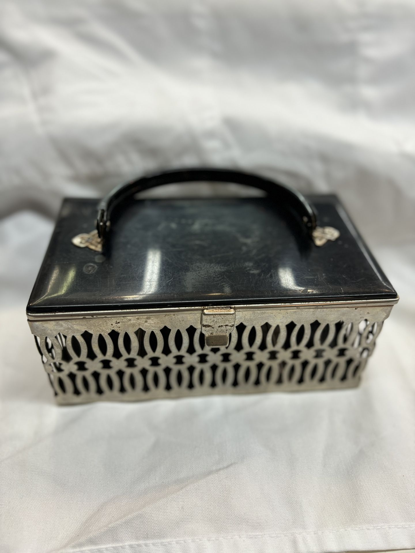 Beautiful Vintage Lucite And Metal Square Purse,All Products : American Fashion Style Bags On Sale