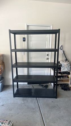 Black Metal 5-Tier Storage Shelving Unit