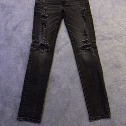 Black ripped american eagle jeans 