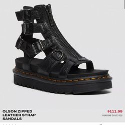 BRAND NEW Olson Zipped Leather strap Doc Martin Sandels