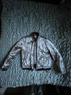 Ci Sono Silver velvet bomber jacket #velvetjacket