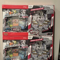 Pokemon TCG White Flare Poster and Binder Bundle Sam's Club x2 - SEALED