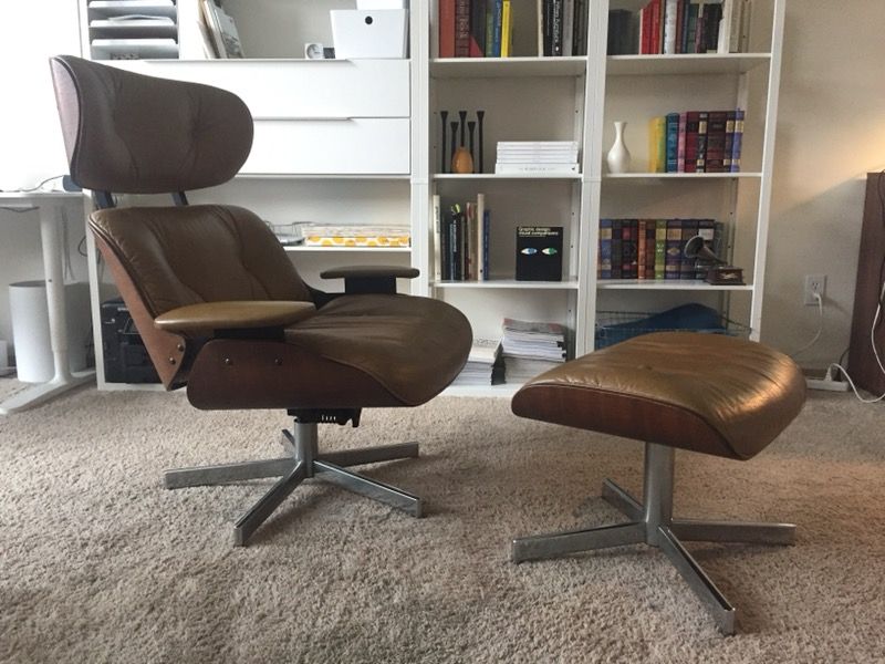 Plycraft Selig Mid-Century Eames Style Lounge Chair & Ottoman