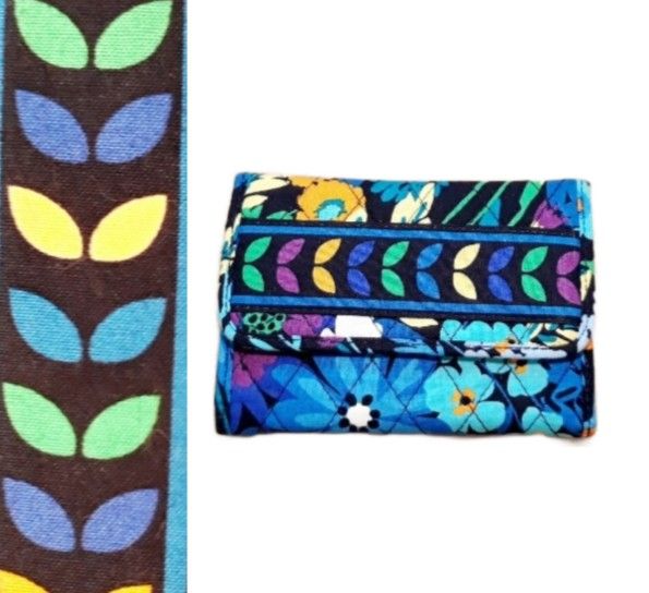 Vera Bradley Euro Wallet Midnight Blues - Women's Small Floral Wallet