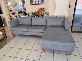 LIVING SPACES! Beautiful Grey sectional couch LIKE NEW