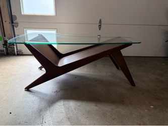 Solid wood and glass coffee table