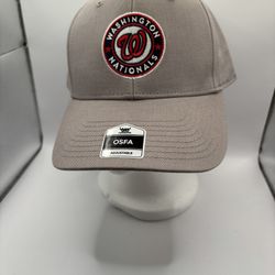 Washington Nationals Strap Back Hat MLB Grey/Red Embroidered Patch (NWT).