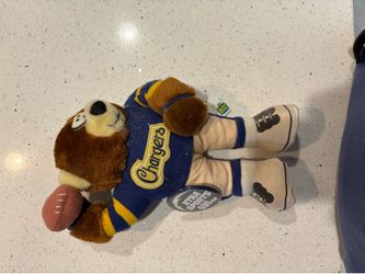 Vintage San Diego Chargers Plush Football Bear XTRA Sports 690 Pin