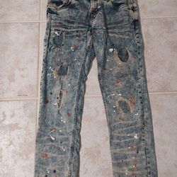 Distressed Copper Rivet Jeans