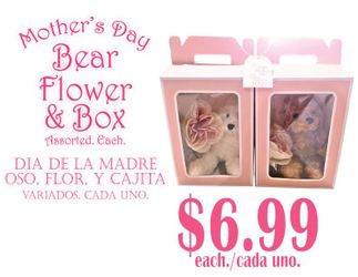 Dia de la madre; Oso, flor, y cajita! Mother's Day; Bear, Flower & Box !