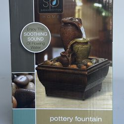NEW Sarah Peyton Pottery Tabletop Fountain