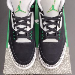 Brand New Air Jordan 3 Black And Pine Green Color Way, Size 11 Men's 