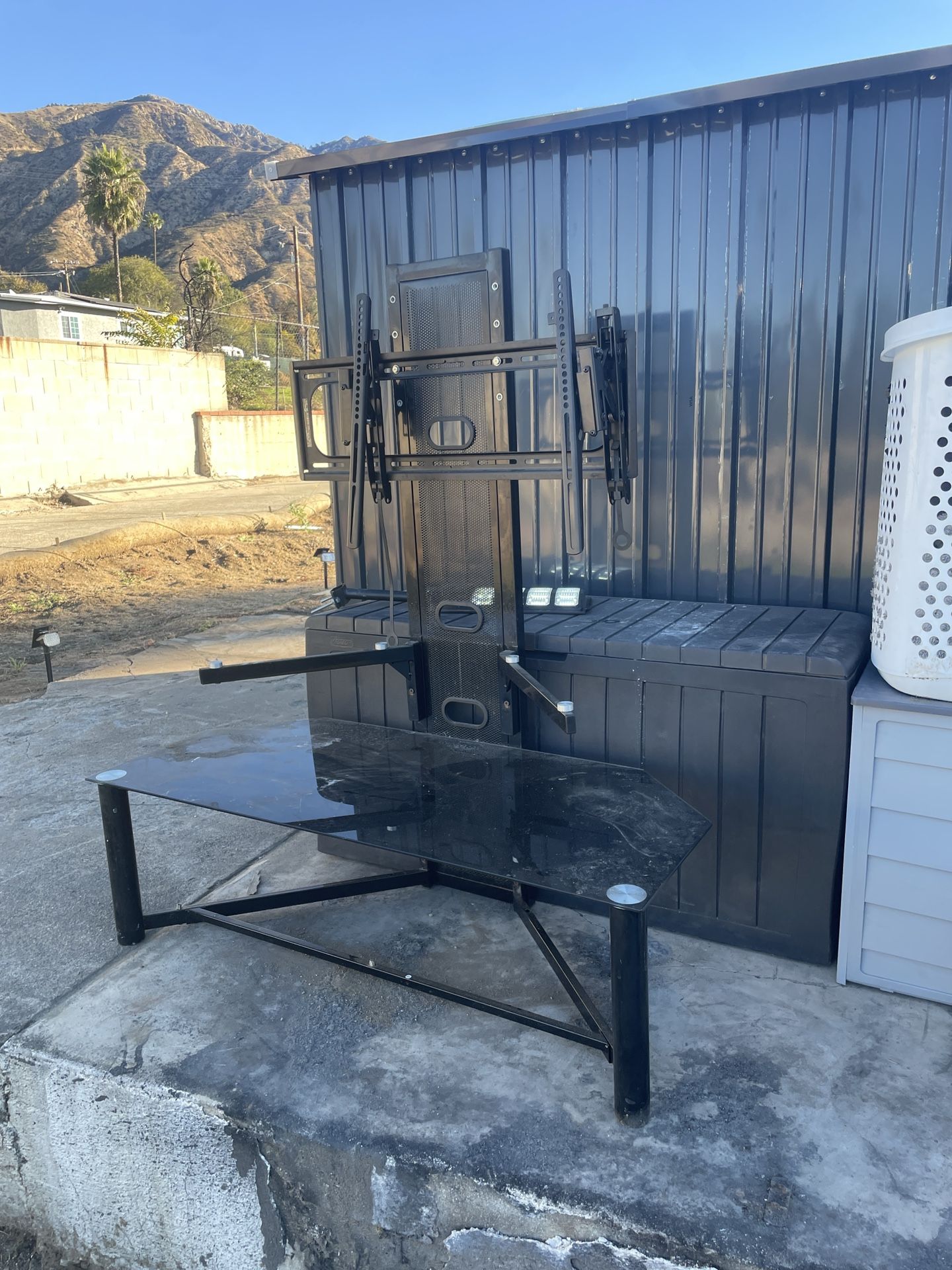 Black Glass TV Stand 