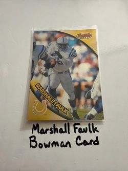 Marshall Faulk Indianapolis Colts Hall of Fame RB Bowman Card.