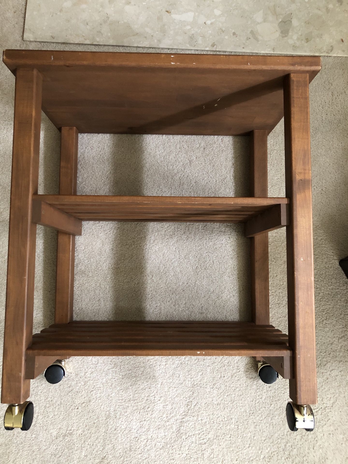 Wood cart 16.75D x 25.75W x 31H