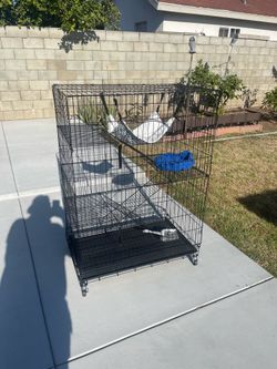 New!! 4 level cat kitten cage, pet cage 4x3 hammock, pillow and scooper included