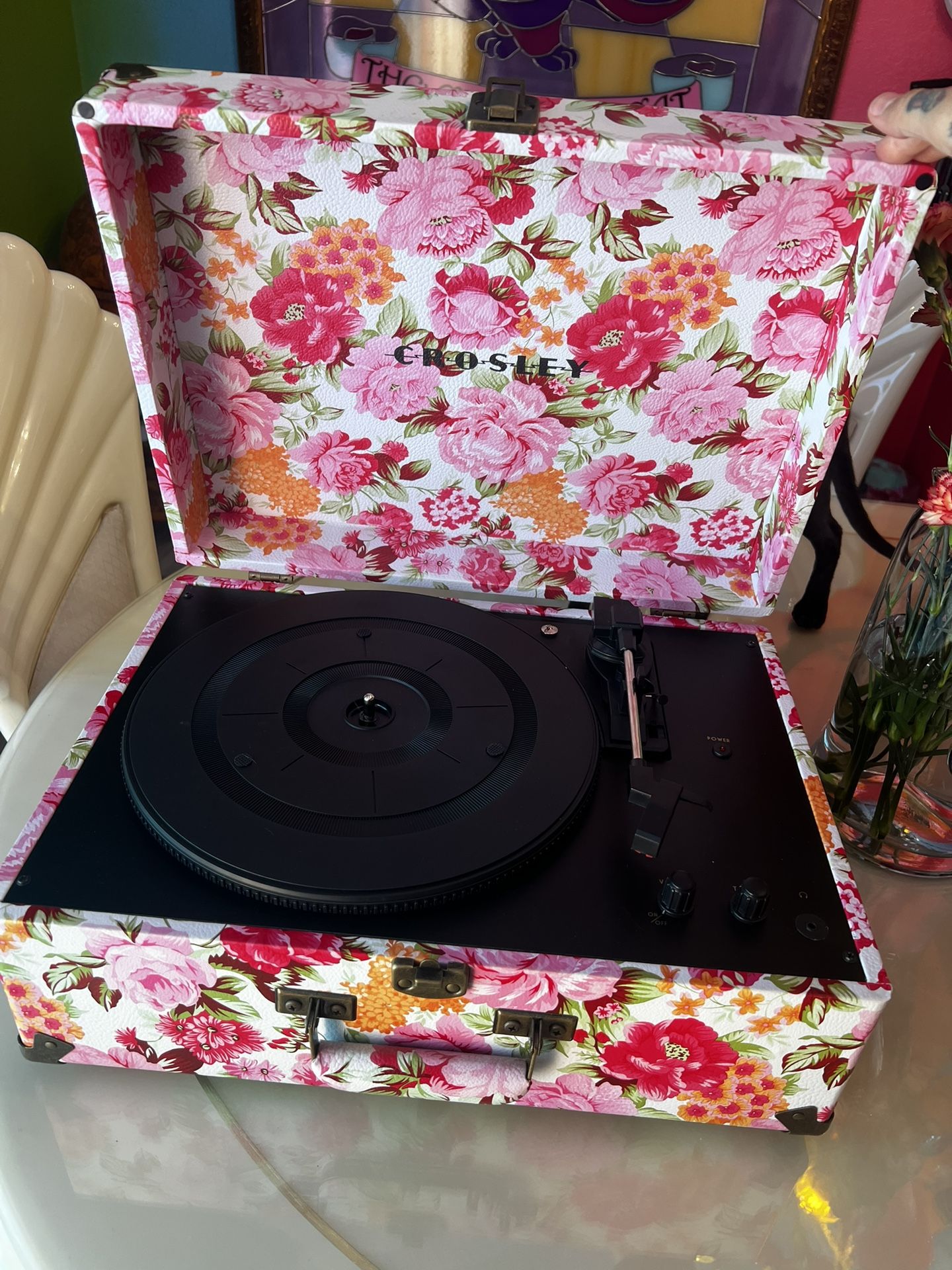 Floral Crosley Record Player