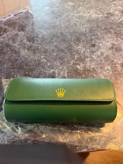 Rolex Green Leather Watch Roll Case