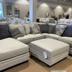 Dellara Chalk 3 Pieces Sectional Couch Same Day Delivery