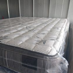 caliking  King bamboo orthopedic and pillow top brand new mattress and box spring