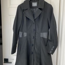 Wool Blend Peplum Coat