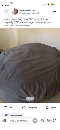 Oversized bean bag chair