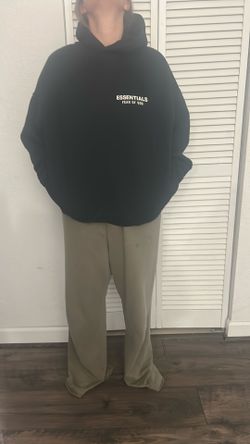 Essentials blank and white hoodie