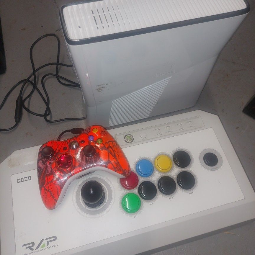 Xbox 360 White Edition With One Control And Real Arcade Pro Board 160 Firm