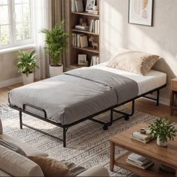 Portable Guest Bed Rollaway Folding Bed With Memory Foam Mattress Brand New Already Assembled $150 Must See IF STILL UP STILL AVAILABLE 