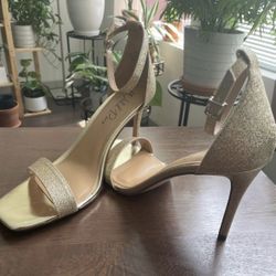 Sparkly Gold Heels Sandals size 10