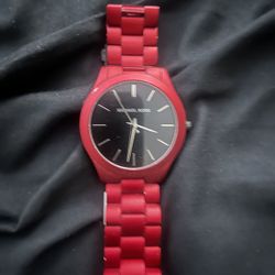 Red Quartz Michael Kors Watch