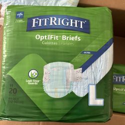 Brand New FitRight Ultra Adult Diapers With Tabs, Disposable 20x4