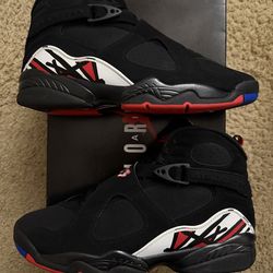 Size 10 (Worn once, comes with original box) - 2023 Air jordan 8 retro playoff