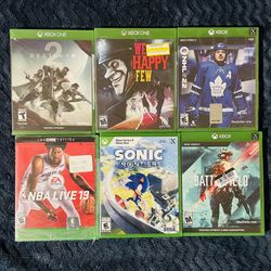 Xbox One / Series X Game Lot New Destiny We Happy Few NBA NHL Battlefield Sonic