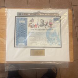 2007-Walt DISNEY Company Stock Certificate (PaperFramed)- 1 One SHARE