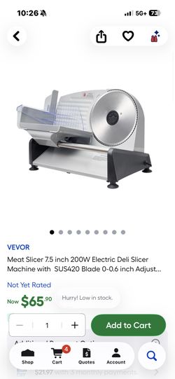 Vevor 7.5” Meat Slicer 