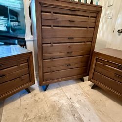 Brazilian Wood Dresser and Nightstand Set Custom Organizer Drawer