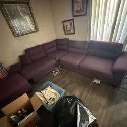 Purple Sectional Couch $160