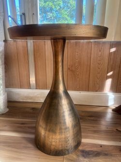 West Elm Brass Drum side table