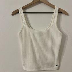 Hollister Cropped White Tank size medium  