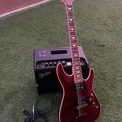 Schecter Omen Extreme-6 + Fender Mustang LT25 Amp Bundle – Excellent Condition, Ready to Play
