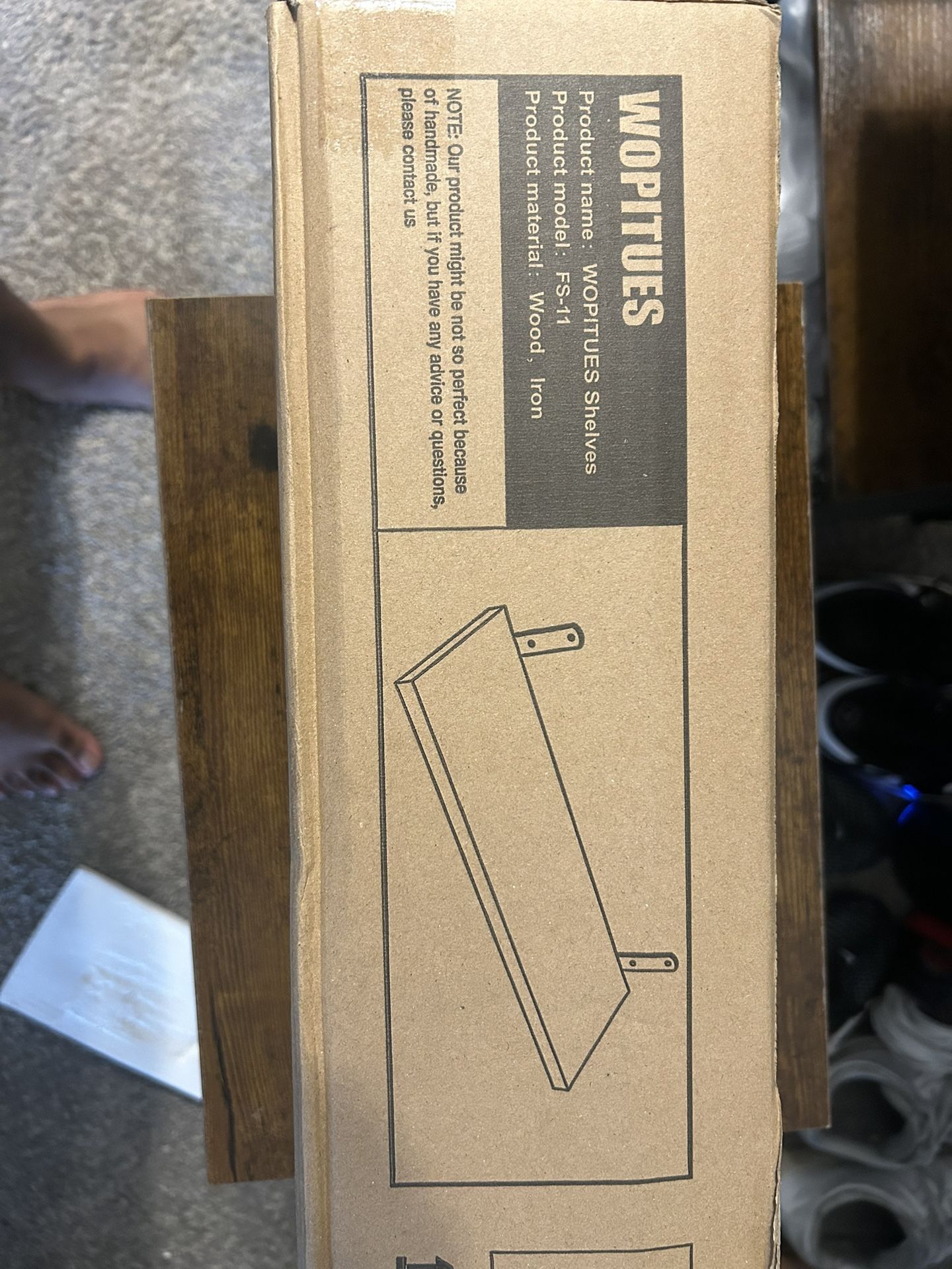 Floating white shelves