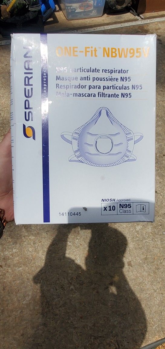 Sperian One Fit N95 Niosh Approved NBW95V & 3M N95 Particulate Respirator's